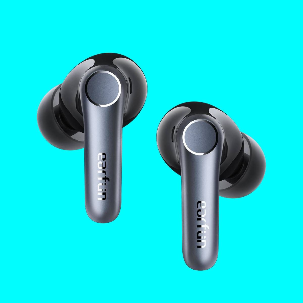 EarFun Air Pro 4 earbuds on a light blue background