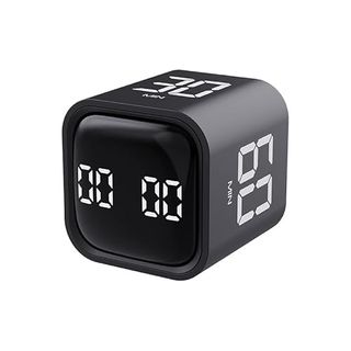 Gravity Sensor Timer Exercise Timer Cube Timer Vibration and Mute Modes Custom Timing 5/10/30/60min for Work, Study,kitchen Cooking(black)