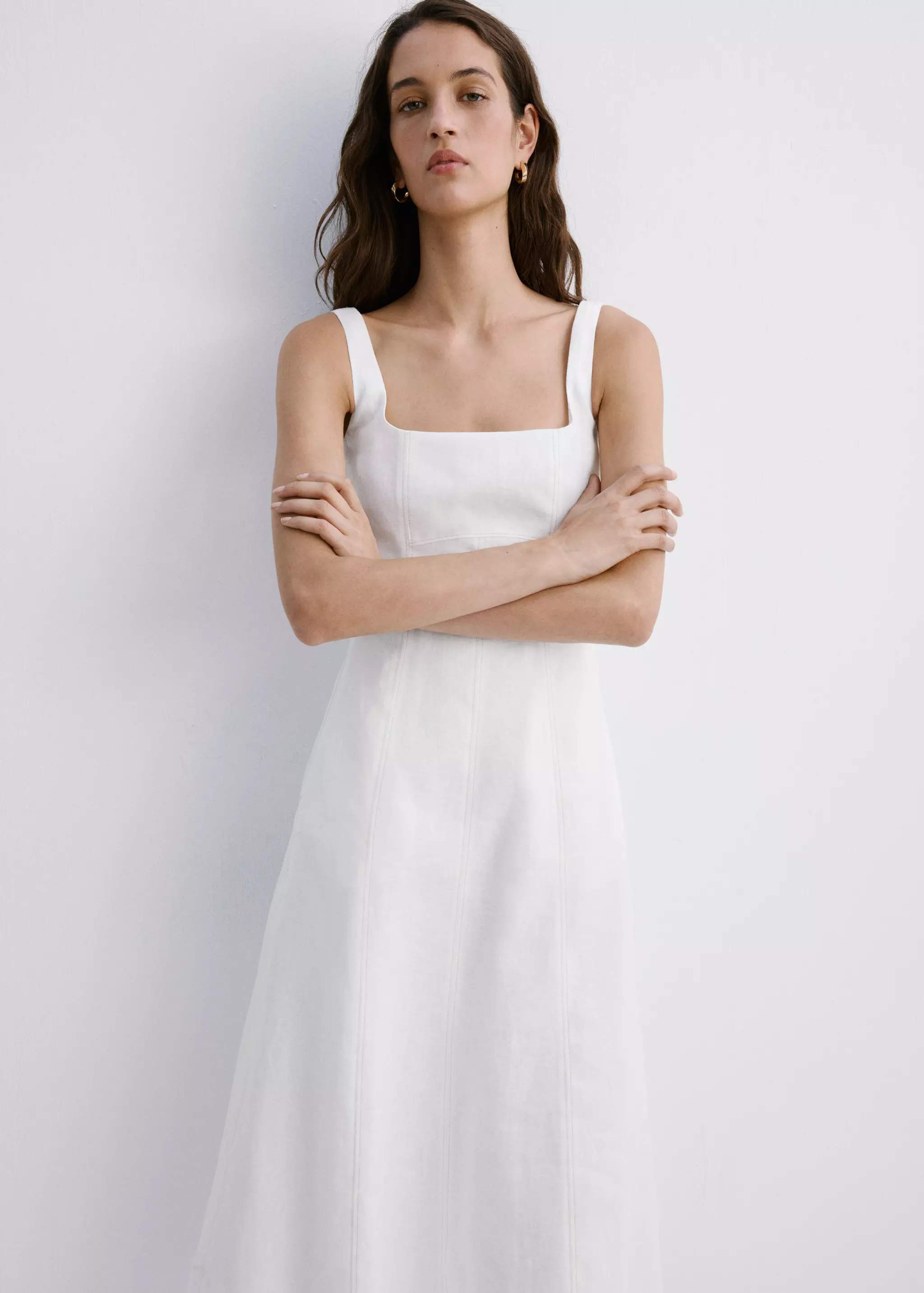 A-Line Linen Dress - Women | Mango Usa