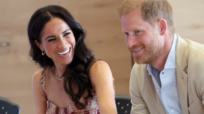 Meghan, Duchess of Sussex and Prince Harry, Duke of Sussex are seen at Centro Nacional de las Artes Delia Zapata during The Duke and Duchess of Sussex&#039;s Colombia Visit on August 15, 2024 in Bogota, Colombia.