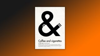 The Coffee and Cigarettes poster on a gradient background