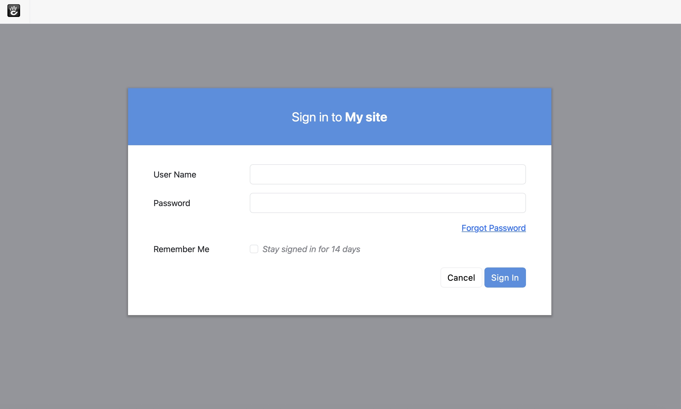 Login de administrador para Concrete CMS