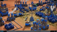 A large blue factory complex in Industrial Annihilation