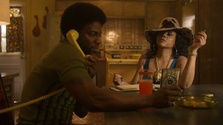 Kevin Hart as Gordon "Chicken Man" Williams and Taraji P. Henson as Vivian Thomas in Fight Night: The Million Dollar Heist