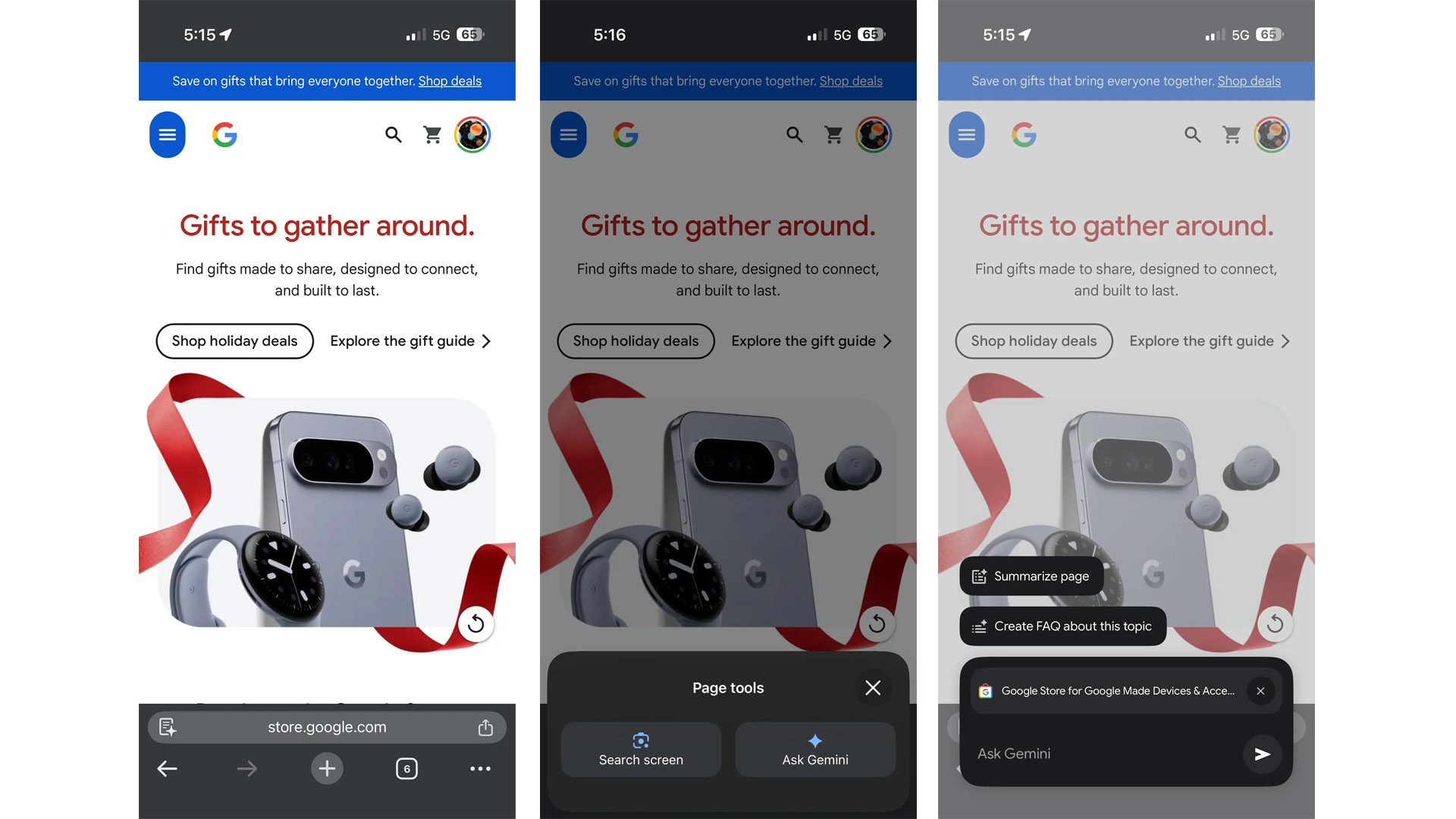 Gemini in Chrome iOS