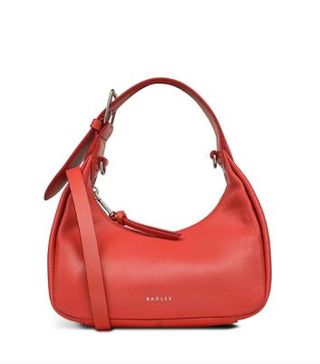 Image of red leather handbag