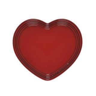 Red heart-shaped serving plate