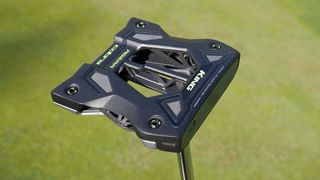 cobra agera armlock putter showing off its sole on the golf course