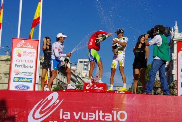 Don't waste it: the podium riders go crazy