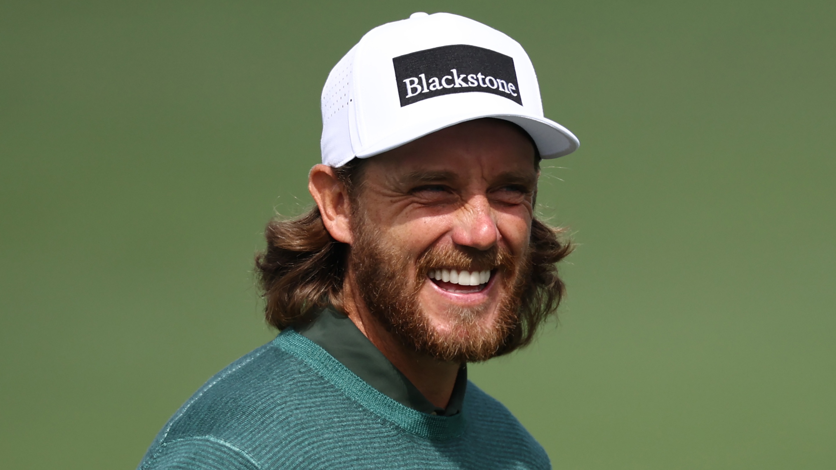  Tommy Fleetwood of England reacts while at the tournament practice area during a practice round prior to the 2026 Masters Tournament at Augusta National Golf Club on April 07, 2026 in Augusta, Georgia.