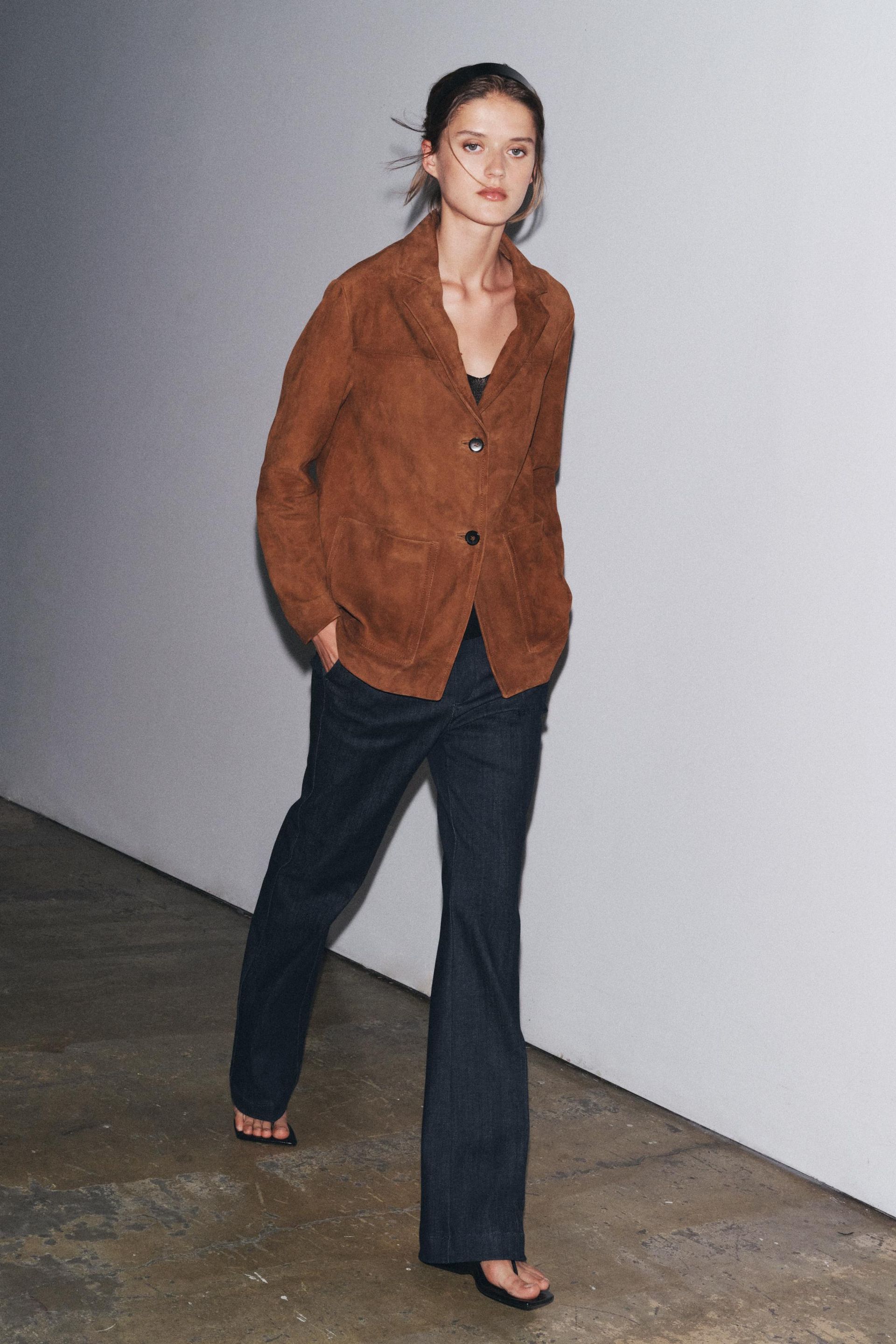 100% Suede Oversize Blazer Zw Collection Limited Edition