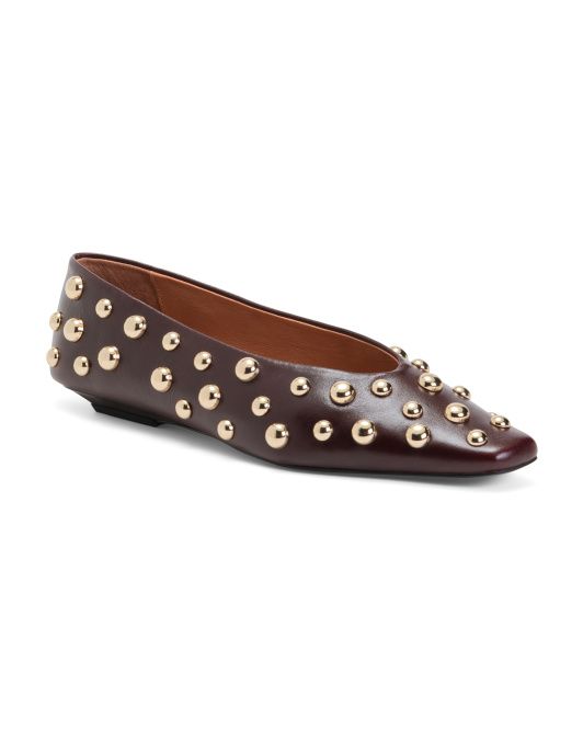 Intentionally Blank, Leather Studded Choked Up Ballet Flats