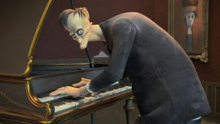 Lurch playing piano in The Addams Family 2019