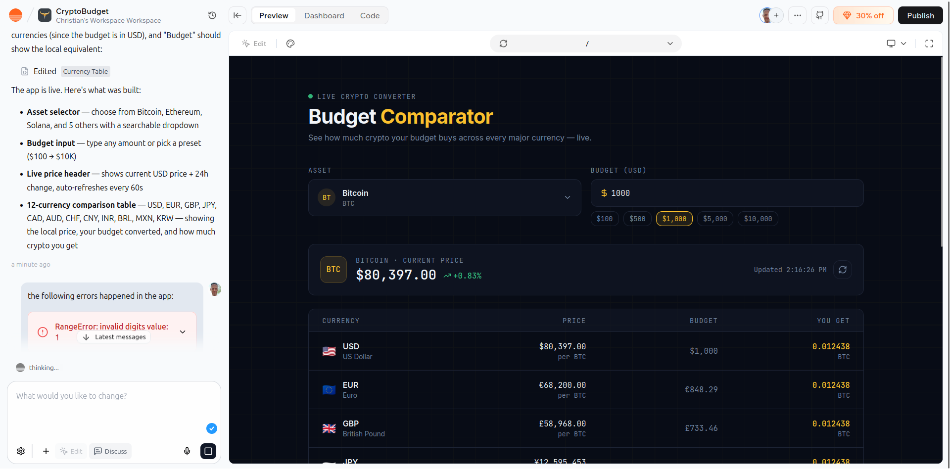 Bugs can be fixed by the Base44 AI assistant.
