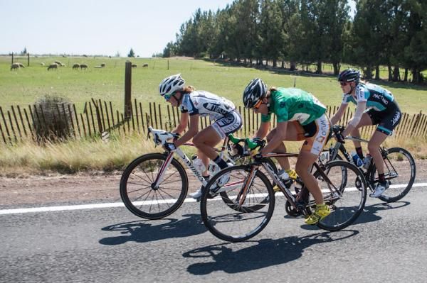 Riders get away in the women's race.