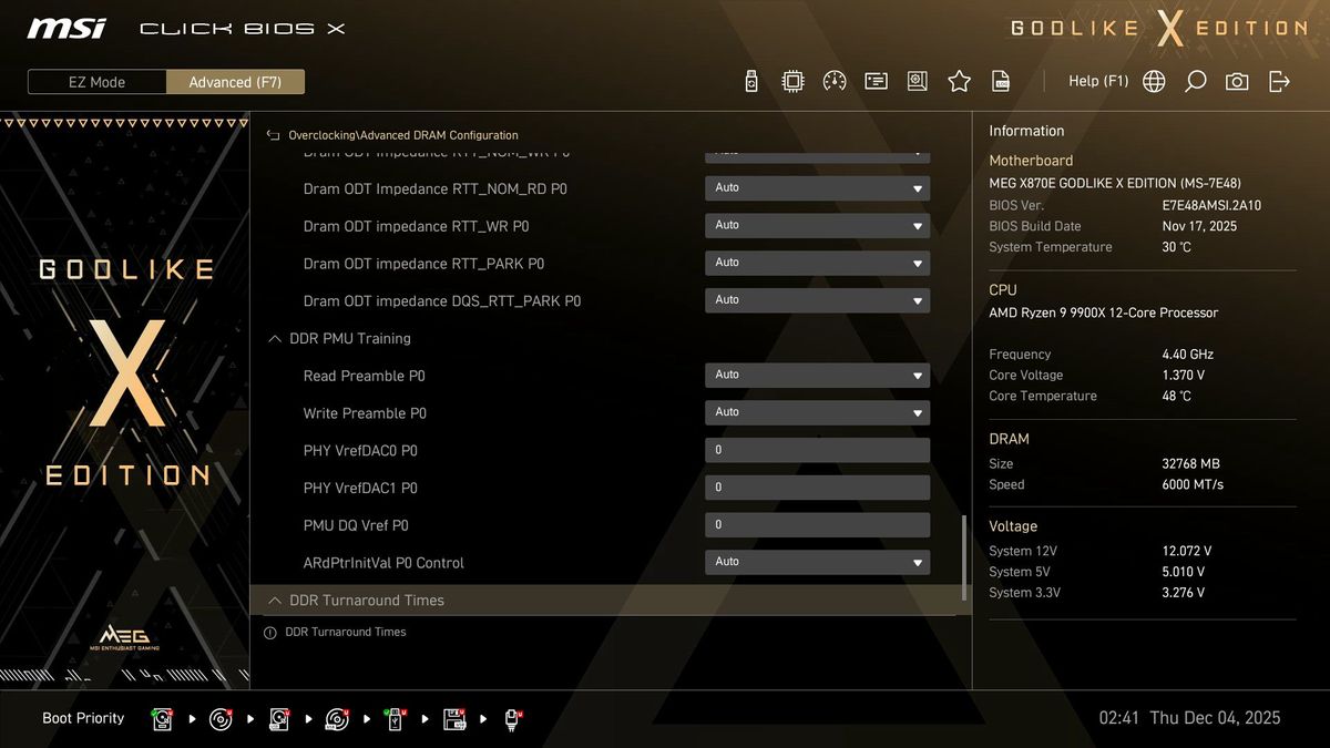 MSI X870E Godlike X - BIOS