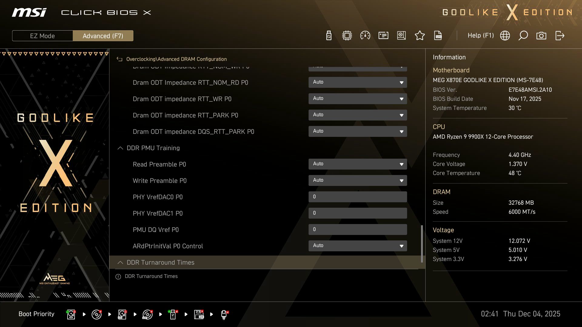 MSI X870E Godlike X - BIOS