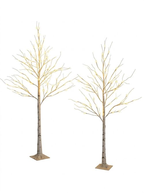 White Christmas Twig Birch Trees, Set of 6ft and 5ft