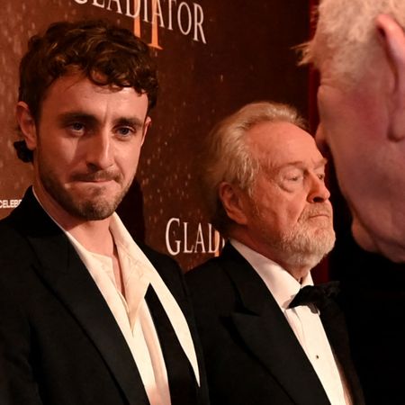 Paul Mescal gives King Charles a funny look as the pair meet at the Gladiator II premiere in London