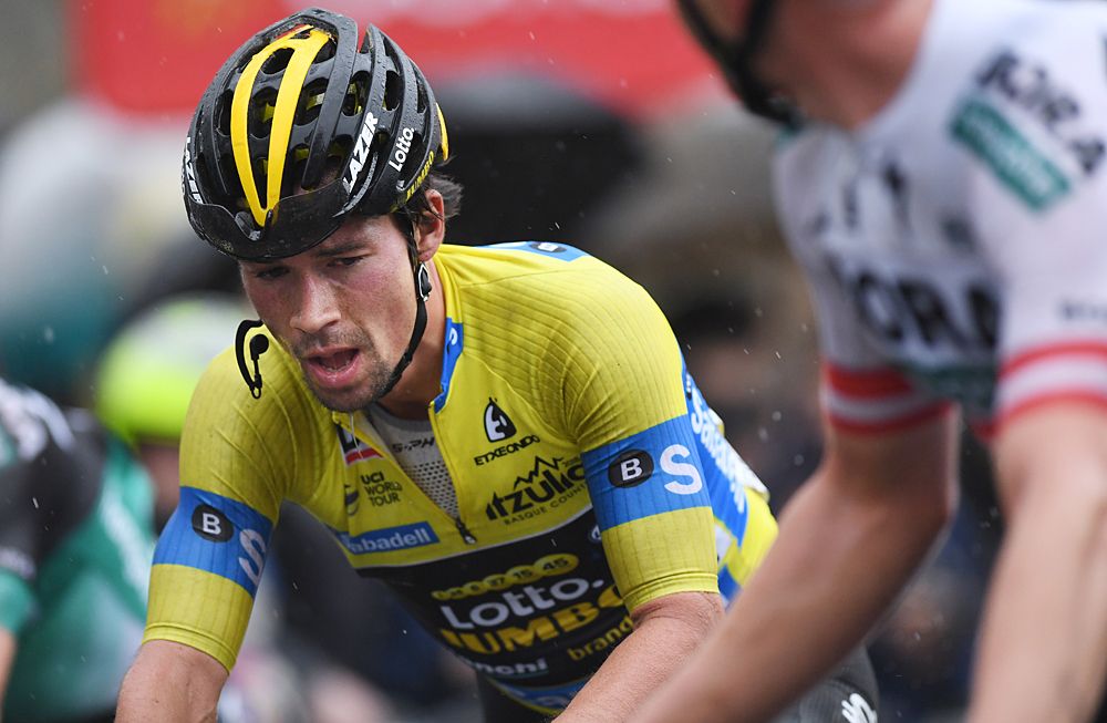Primoz Roglic (LottoNL Jumbo) crashes in final stage at Pais Vasco, but comes back to win title