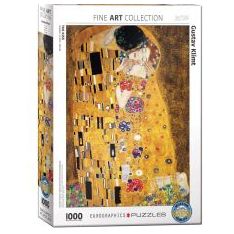 Jigsaw puzzle box featuring Gustav Klimt's The Kiss