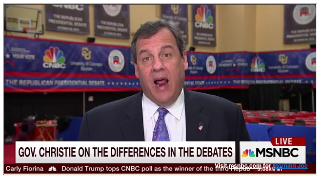 Chris Christie on Morning Joe.