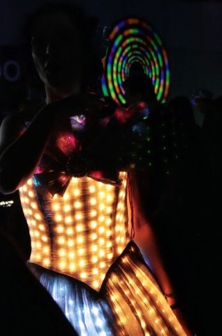 An illuminated dress at Maker Faire Bay Area in San Mateo, Calif., on May 18, 2013.
