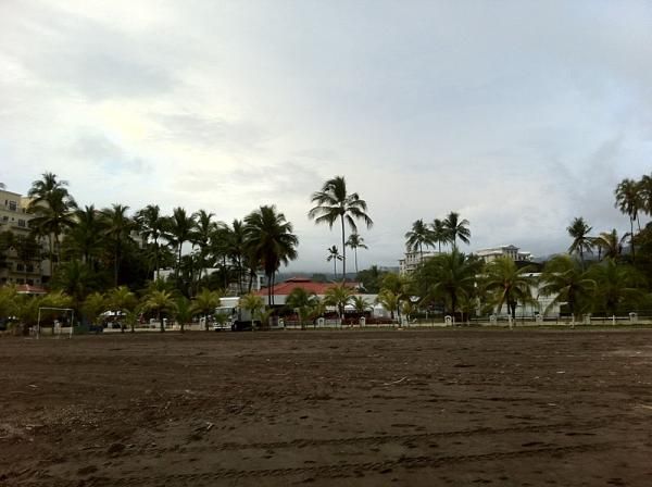 A look toward the first headquarters of the race