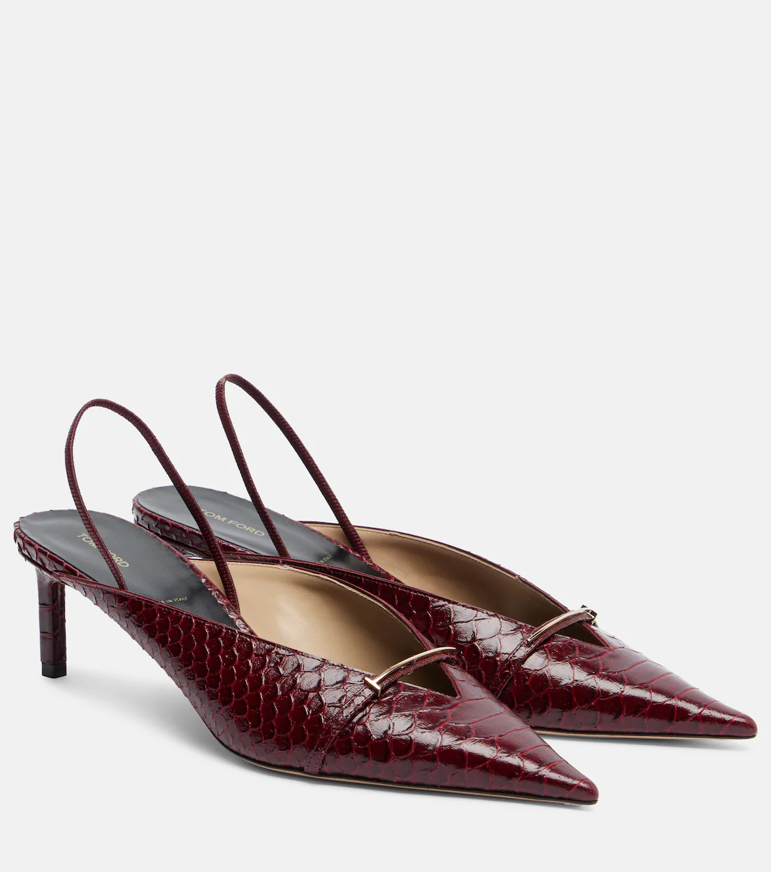 Tom Ford, Croc-Effect Leather Slingback Pumps