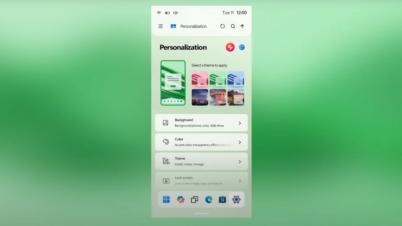 Windows 12 Mobile concept made by AR 4789, showcasing modern Windows Mobile OS design