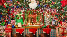 The colorful Christmas-themed Blizen's Bar in San Antonio