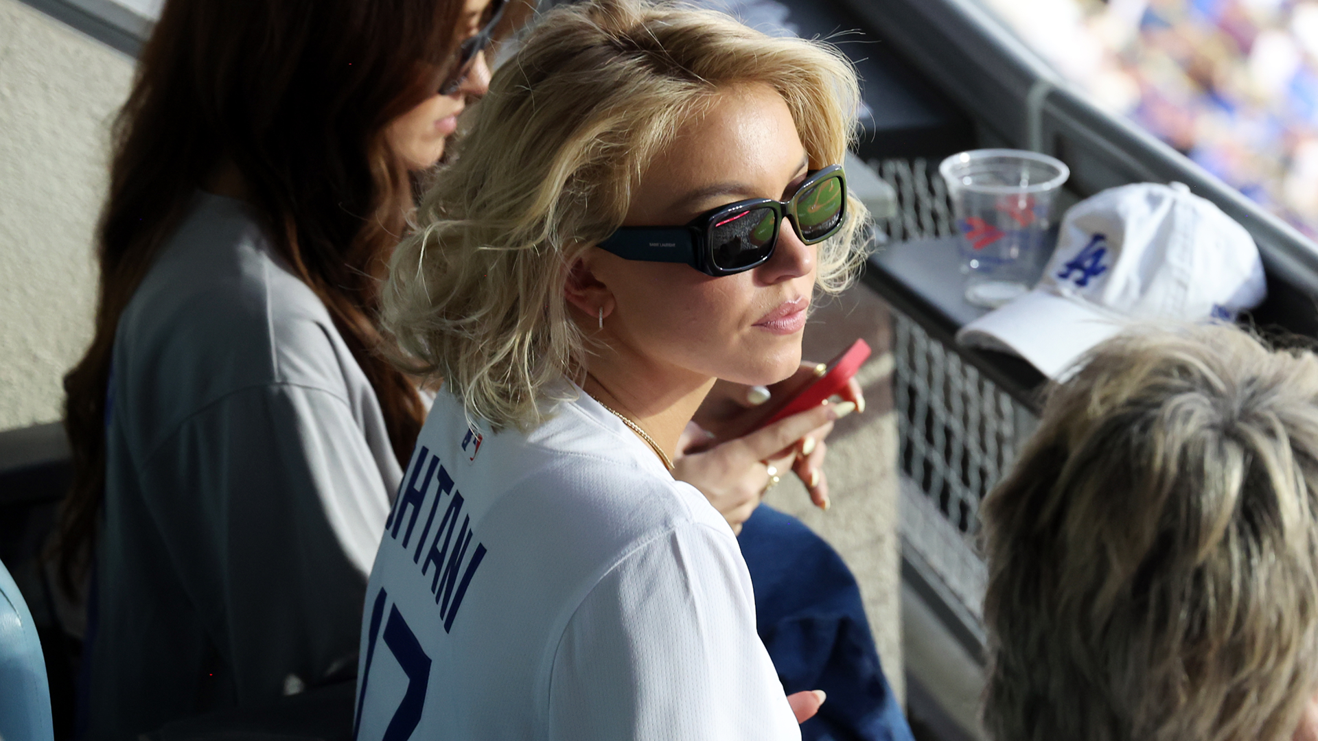 Sydney Sweeney attended the World Series Dodgers baseball came in chic denim shorts and cowboy boots