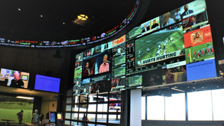 The Red Hawk Casino Sports Bar antes up with enhanced video walls. 
