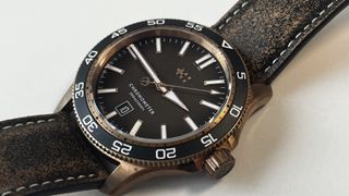 The Christopher Ward C60 Pro 300 Bronze on a white background