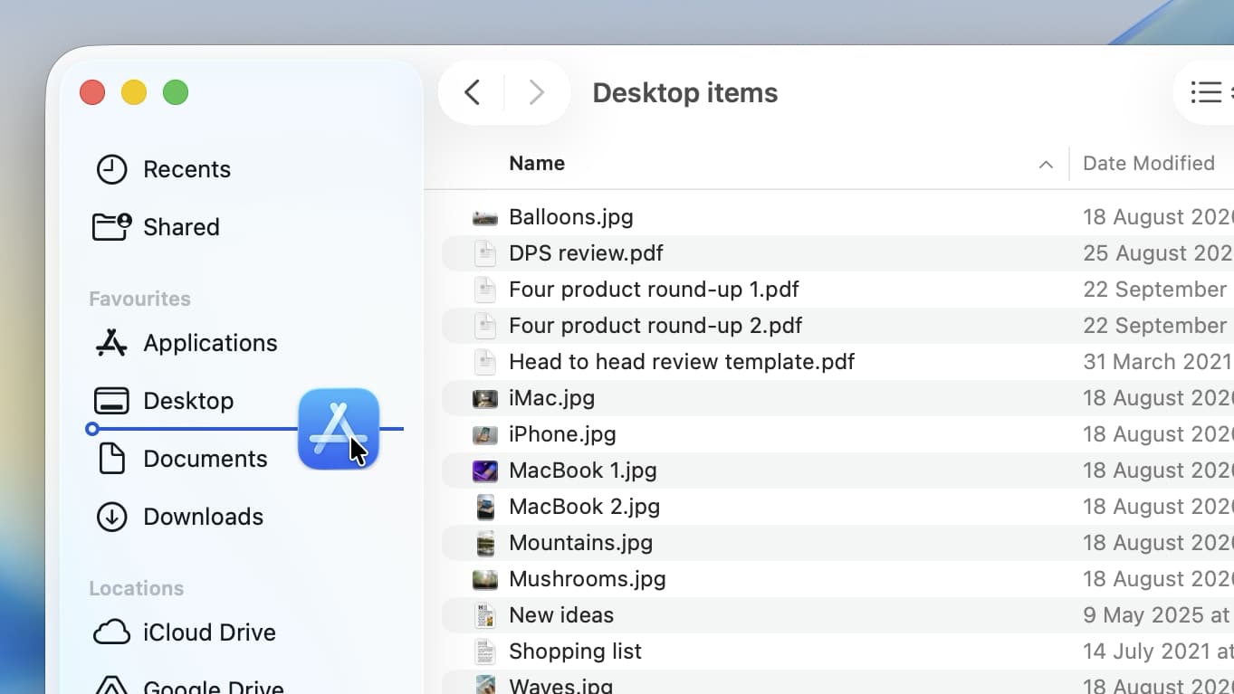 The Finder in macOS 26 Tahoe.