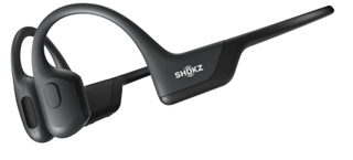 Shokz headphones in black on white background