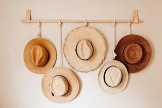 Hats hang decorative to create a feature