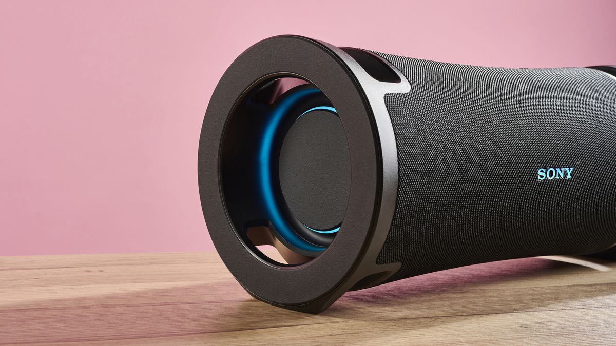 Sony ULT Field 7 speaker bass reflex port with lights showing