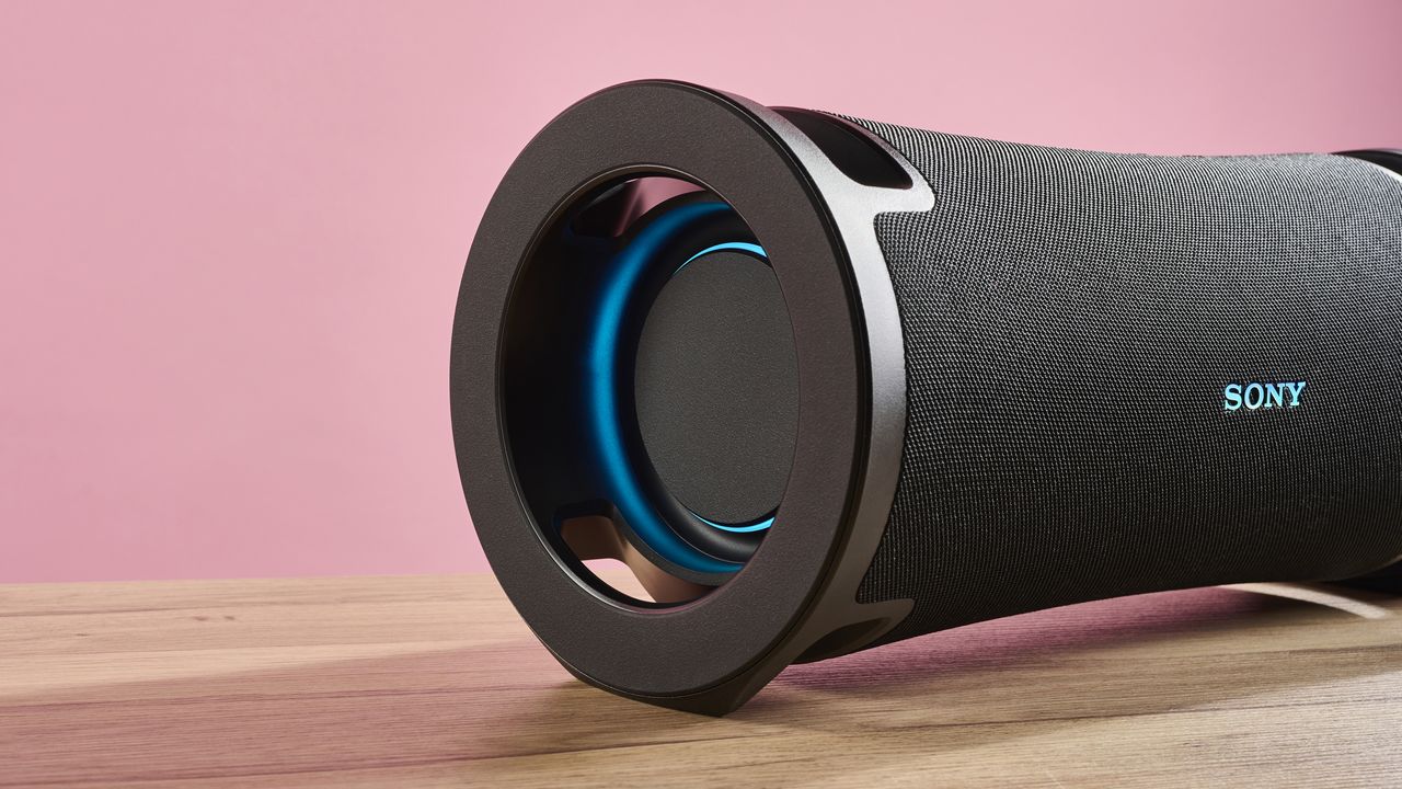 Sony ULT Field 7 speaker bass reflex port with lights showing