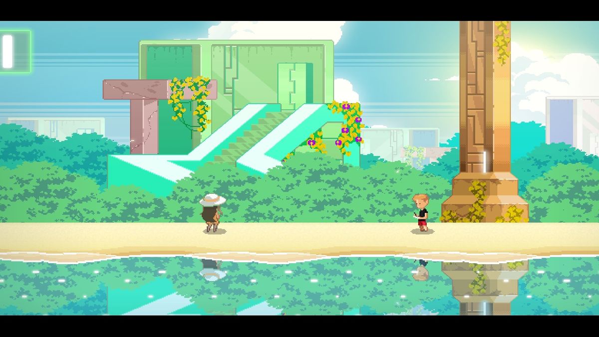 Dysis and Clover look out over the island's massive ruins.