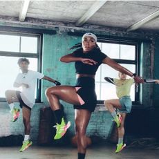 3 people exercising in Adidas activewear and wearing Adidas trainers