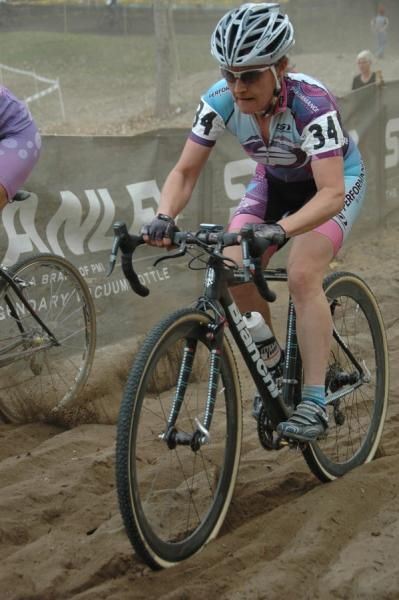 Deb Whitmore (The Spokeswomen-Performance) blasts through the sand.