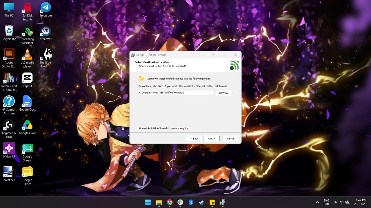 Unified Remote remote mouse app setup on Windows PC