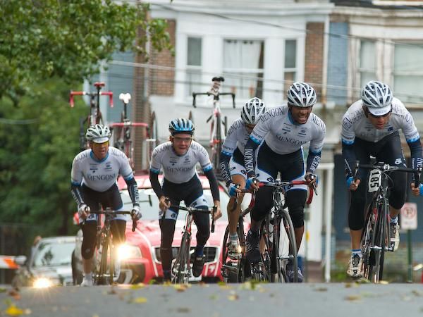 The course included two short but very steep climbs that the riders faced on the two-lap circuit.
