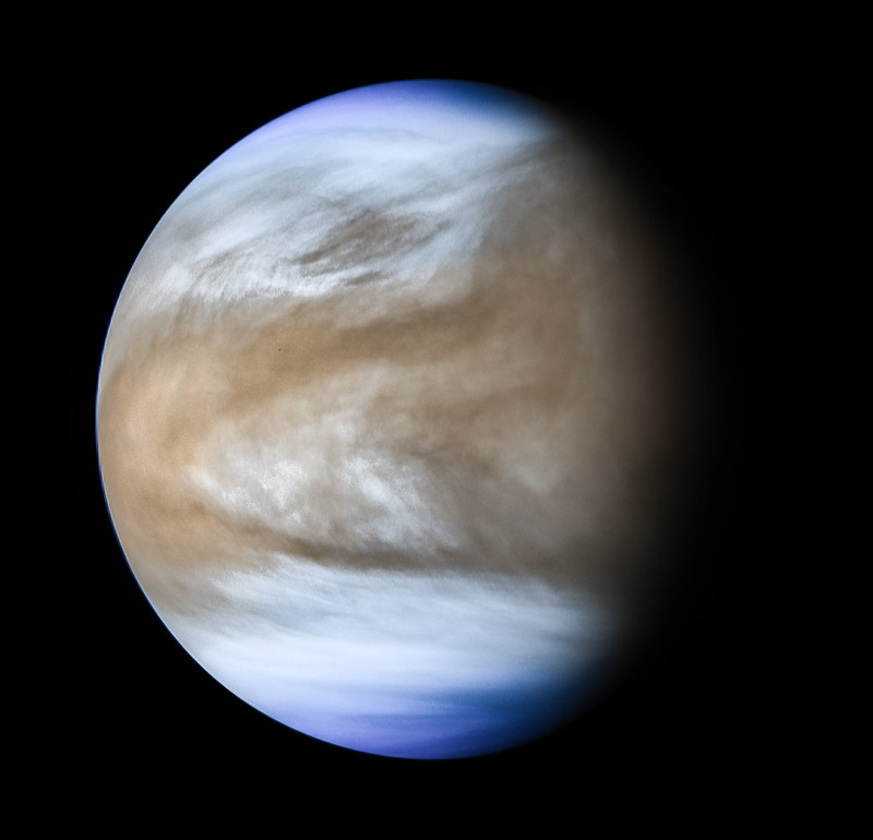 Illustration of Venus in deep space representing future high-temperature spacecraft electronics