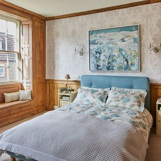 georgian semi with traditional country interiors master bedroom