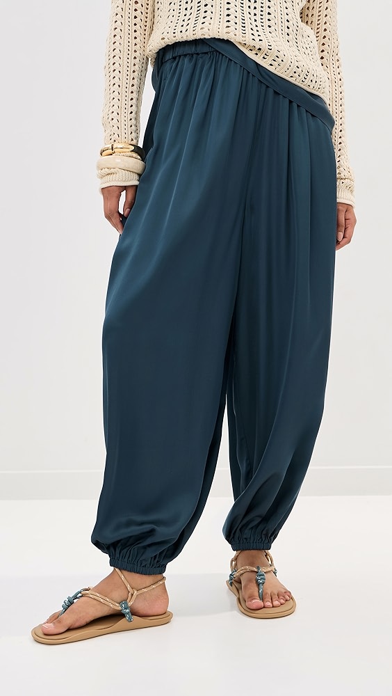 Hunter Satin Balloon Pants - Navy