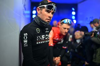 GHENT BELGIUM FEBRUARY 24 Luke Rowe of Great Britain and Team INEOS Grenadiers prior to 79th Omloop Het Nieuwsblad 2024 Mens Elite a 2022km one day race from Ghent to Ninove UCIWT on February 24 2024 in Ghent Belgium Photo by Luc ClaessenGetty Images