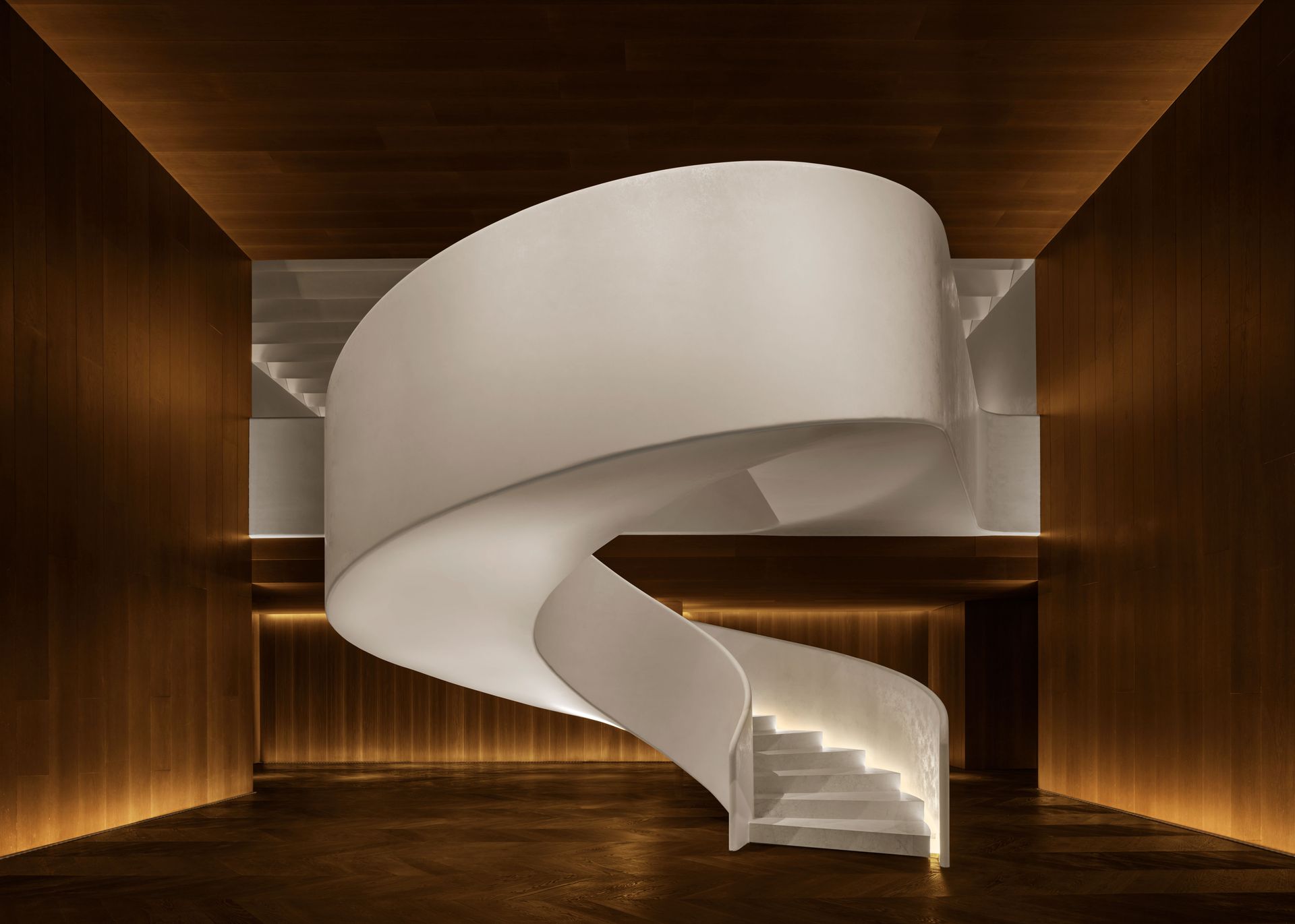 twisting staircase at the Madrid Edition hotel
