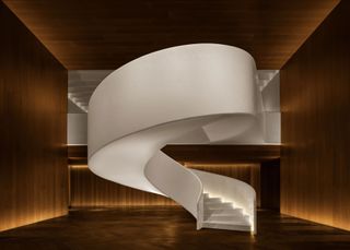 twisting staircase at the Madrid Edition hotel